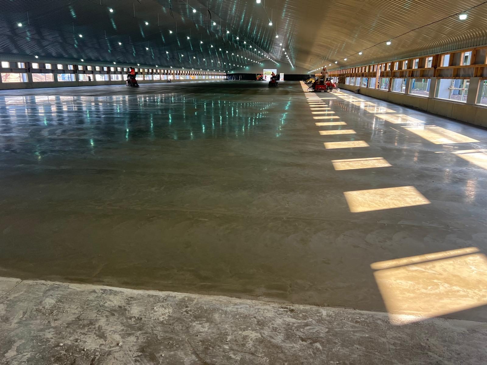 Finished floor along one of the poultry sheds