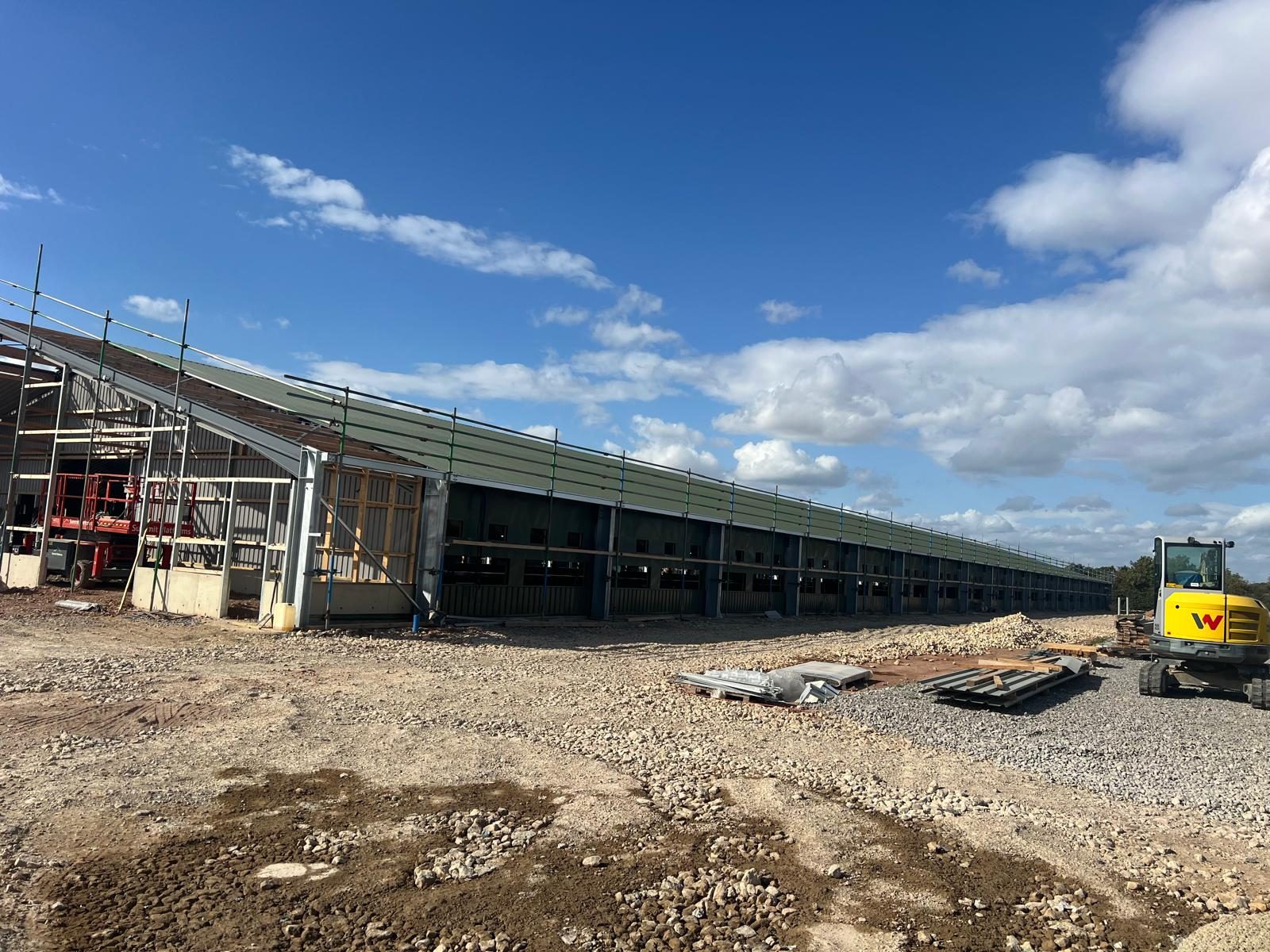 Exterior of one of the poultry sheds during the works